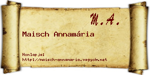 Maisch Annamária névjegykártya
